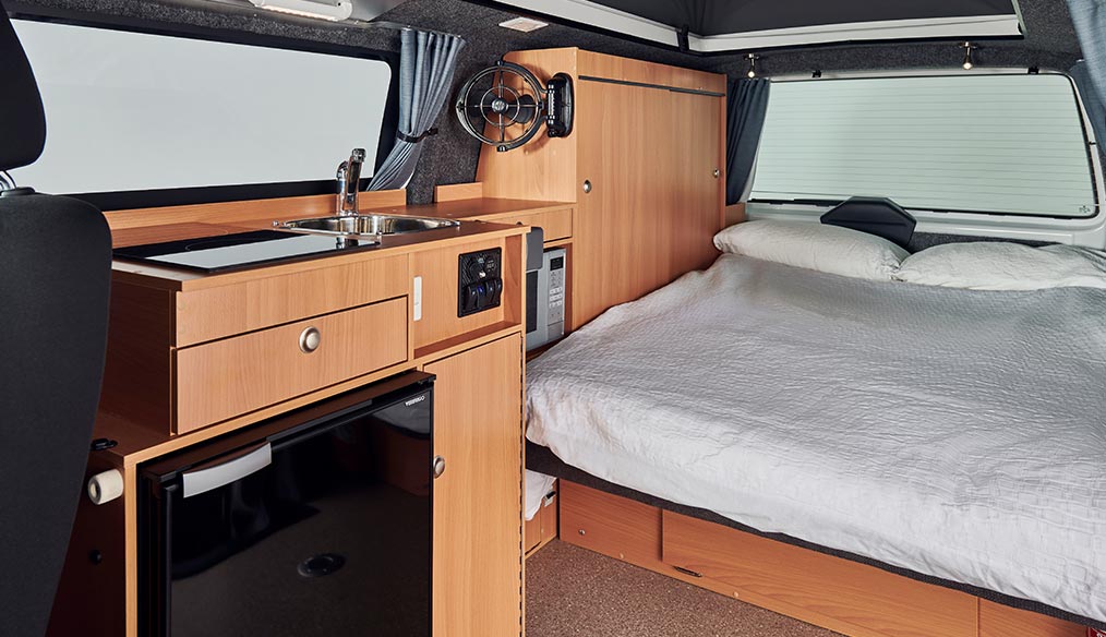VW T6.1 Transporter kitchenette and sink - Frontline Campervan Conversion