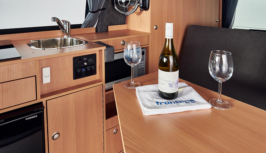 VW T6.1 Transporter kitchenette and sink - Frontline Campervan Conversion